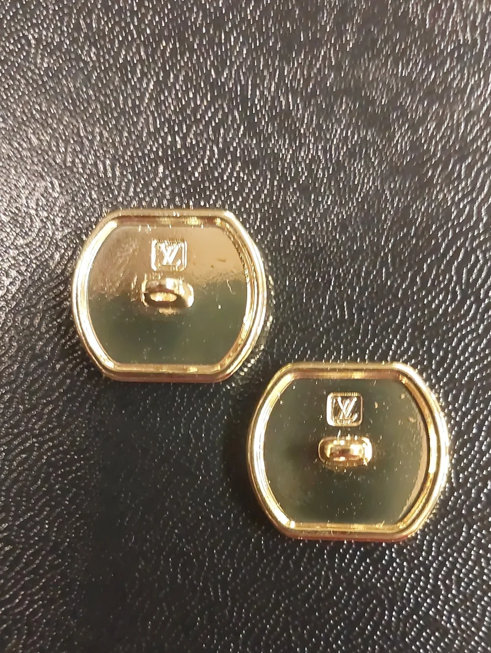 New LV Black & Gold Logo Cufflinks